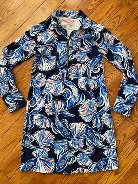 Lilly Pulitzer Brynle Dress Bright Navy In Reel Life